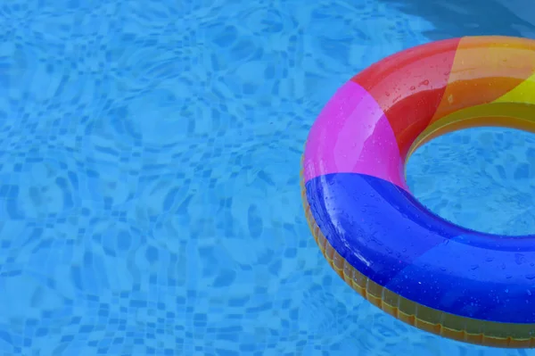 Colorful Plastic Buoys Floating Swimming Pool — Stock Photo, Image