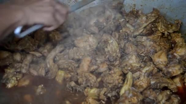 Gotować Kurczaka Patelni Klip Materiał — Wideo stockowe