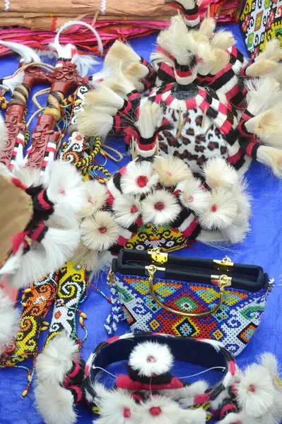 Даякские Традиционные Ремесленные Сувениры Базаре — стоковое фото