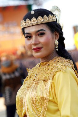 Tarakan - Indonesia, 8 October 2023 : portrait of a traditional female dancer from the Tidung tribe clipart