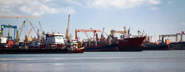 Turquía Estambul Astillero Tuzla Visión General Construcción Naval Industria Agosto —  Fotos de Stock