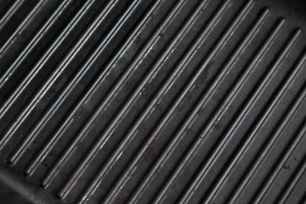 Texture Empty Black Cast Heavy Iron Grill Pan Actively Used — Stock Photo, Image