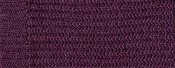用羊毛制成的花纹织物 手工针织物紫色羊毛背景纹理 — 图库照片