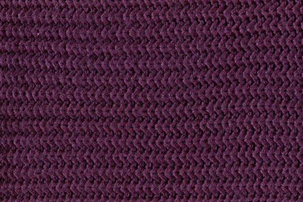 用羊毛制成的花纹织物 手工针织物紫色羊毛背景纹理 — 图库照片
