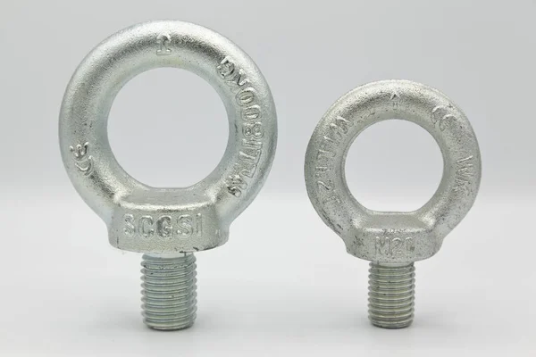 Galvanized Steel Metal Metric Eye Bolt Certified Accordance European Standards — Stock Photo, Image