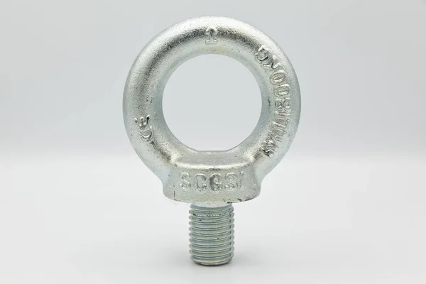 Galvanized Steel Metal Metric Eye Bolt Certified Accordance European Standards — Stock Photo, Image