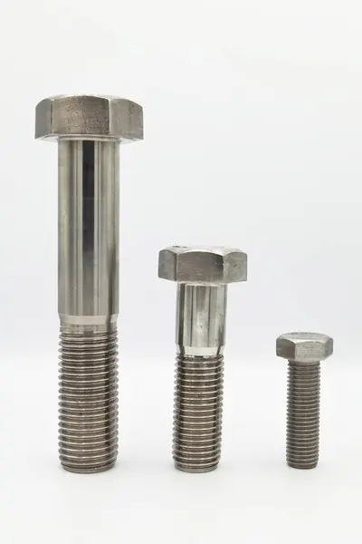 Metal Aço Inoxidável Com Parafusos Métricos Peça Metal Usinado Industrial — Fotografia de Stock