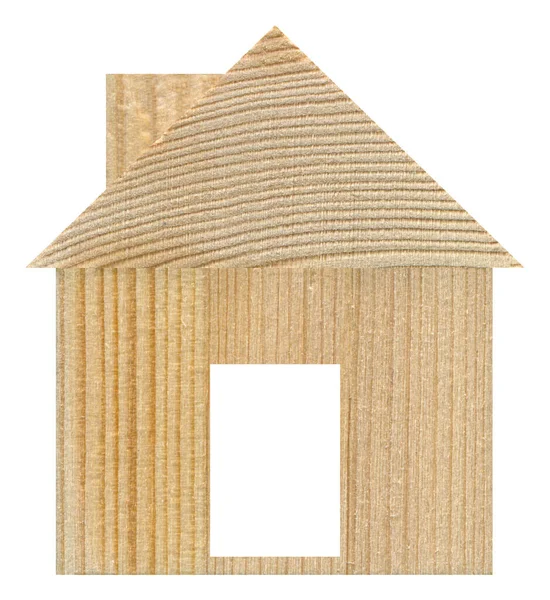 Miniaturowy Drewniany Model Zabawki Domowej Wykonany Drewna Sosnowego Izolowane Przezroczyste — Zdjęcie stockowe