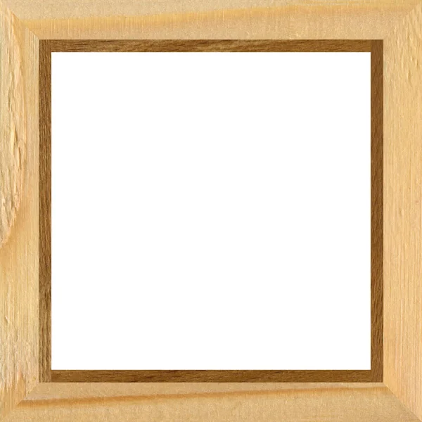 木制松木框架 木制框架 由不同的木材组合制成 独立而透明的背景 — 图库照片