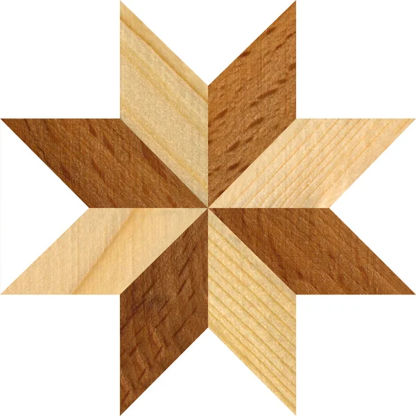 木制镶嵌 由不同的木松木角梁 木地板 切割板的组合制成的图案 在透明的背景下隔离 — 图库照片