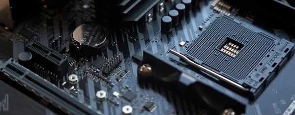 Super Performance New Generation Electronic Circuit Black Powerful Gaming Motherboard — 스톡 사진