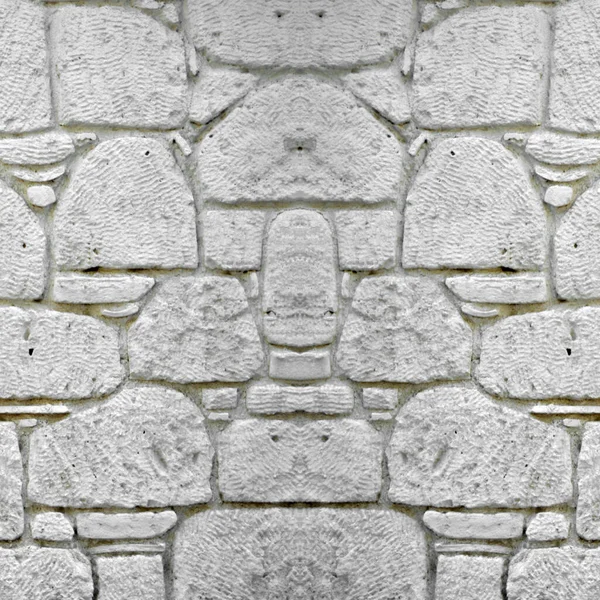 Sturdy White Beige Cut Stone Wall Good Backgrounds Seamless Lined — Stock Photo, Image
