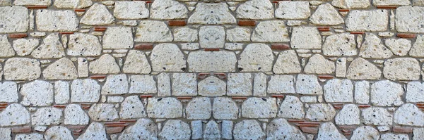 Robuste Weiße Und Beige Geschliffene Steinmauer Gut Für Hintergründe Nahtlos — Stockfoto