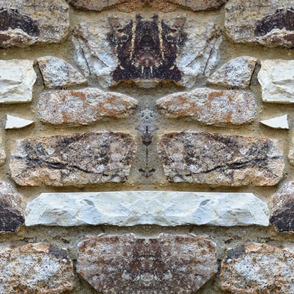 Stevige Bruine Beige Geslepen Stenen Muur Goed Voor Achtergronden Naadloos — Stockfoto