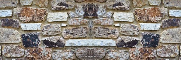 Stevige Bruine Beige Geslepen Stenen Muur Goed Voor Achtergronden Naadloos — Stockfoto