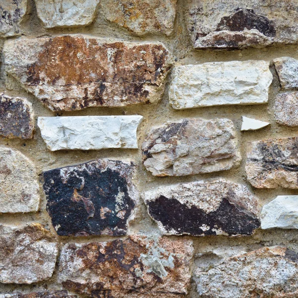 Parede Pedra Cortada Marrom Bege Resistente Boa Para Fundos Sem — Fotografia de Stock