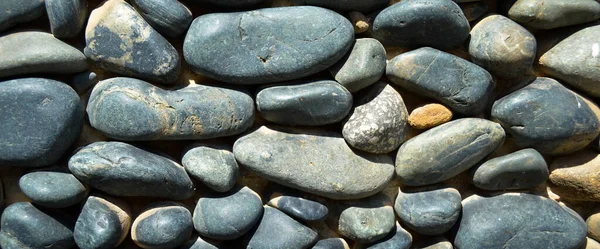 Blauwe Kiezelstenen Textuur Achtergrond Decoratieve Kleine Stenen Textuur Behang — Stockfoto