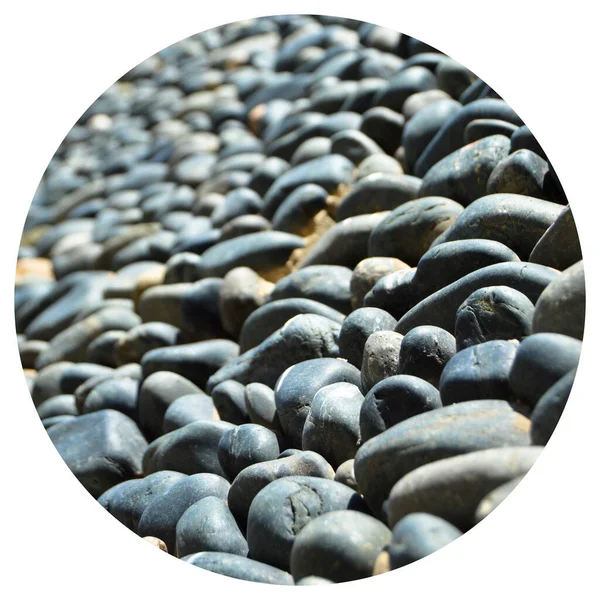 Wall Texture Decorated Blue Pebbles Pebbles Glued Wall Background Pebble — Stock Photo, Image