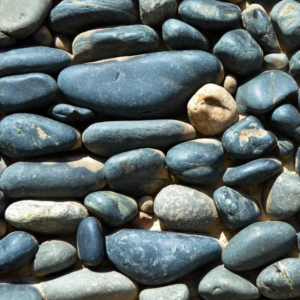 Blauwe Kiezelstenen Textuur Achtergrond Decoratieve Kleine Stenen Textuur Behang — Stockfoto