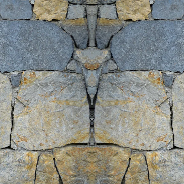 Sturdy Blue Gray Cut Stone Wall Good Backgrounds Seamless Lined — Stock Photo, Image