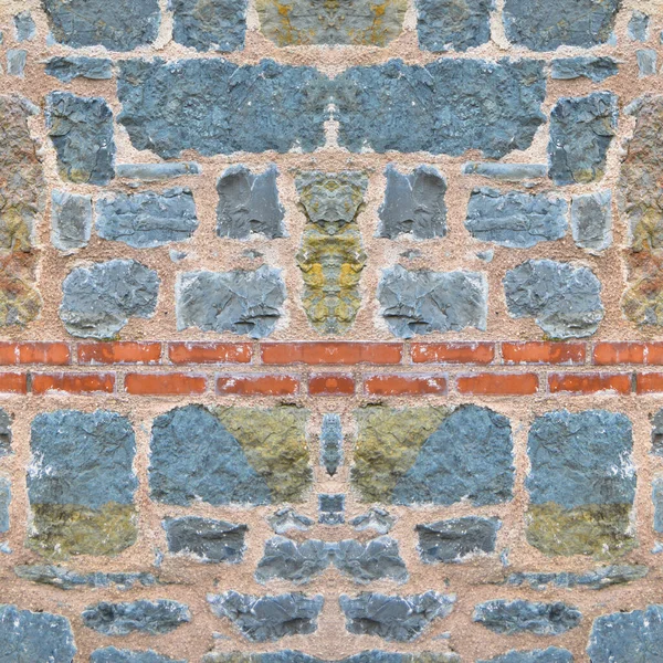 Stevige Blauwe Grijs Geslepen Stenen Bakstenen Muur Goed Voor Achtergronden — Stockfoto