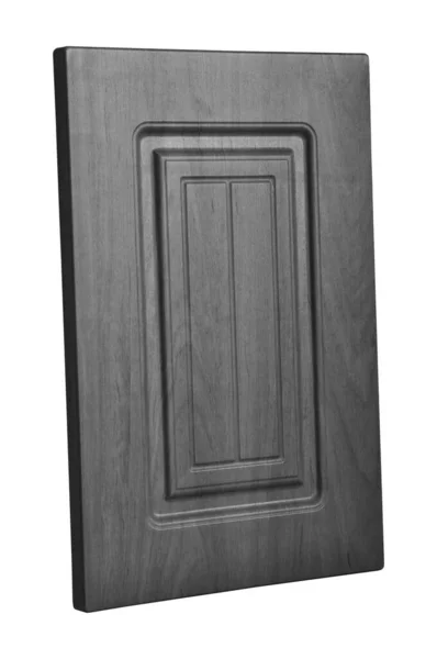 白い背景に隔離された装飾的な黒い白い木製のキッチンキャビネットのドア — ストック写真