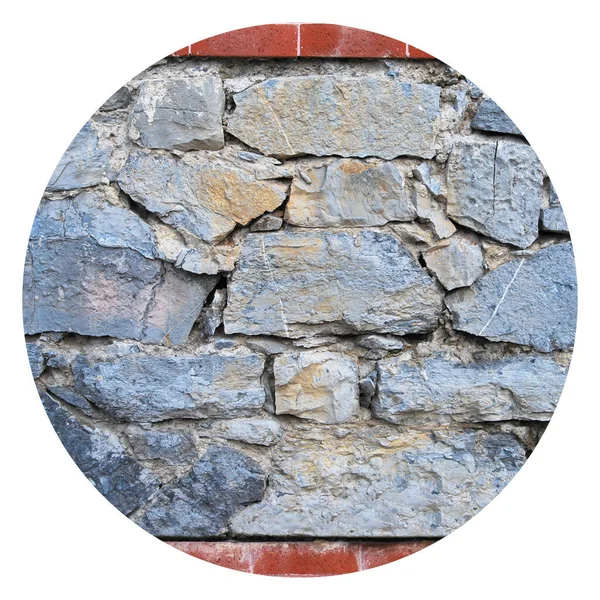 Solidna Niebiesko Szara Ściana Kamienia Czerwonej Cegły Nadaje Się Tło — Zdjęcie stockowe