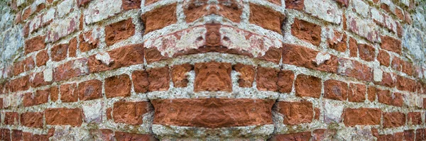 Eski Kırmızı Tuğla Duvar Klasik Dokusu Tuğla Duvar Yakın Doku — Stok fotoğraf