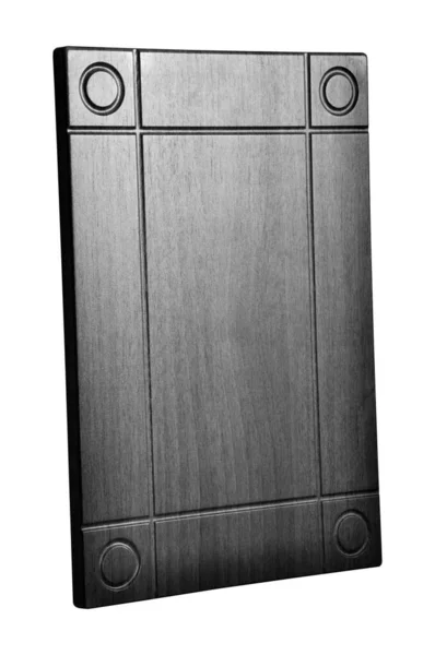白色背景隔离的装饰黑色白色木制厨房橱柜门 — 图库照片