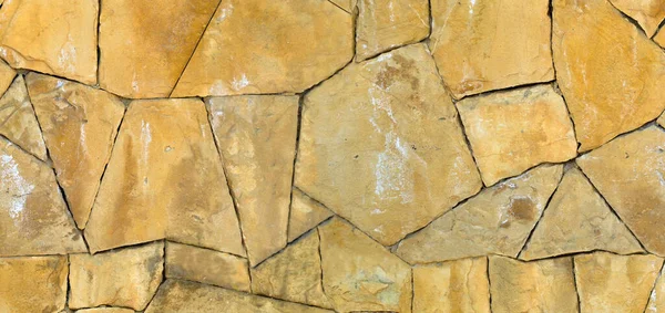 Stevige Gele Beige Geslepen Stenen Muur Goed Voor Achtergronden Naadloos — Stockfoto