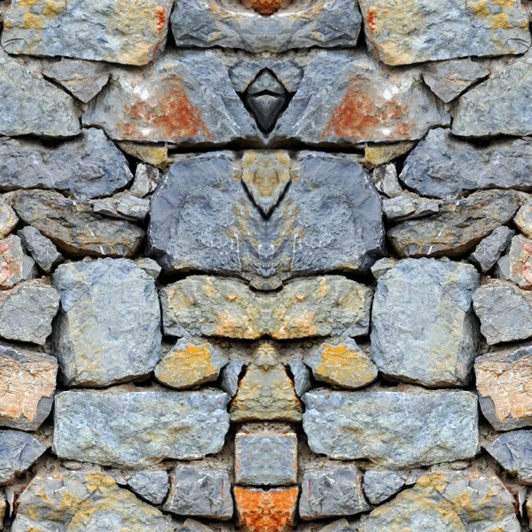 Robuste Blau Und Grau Geschliffene Steinmauer Gut Für Hintergründe Nahtlos — Stockfoto