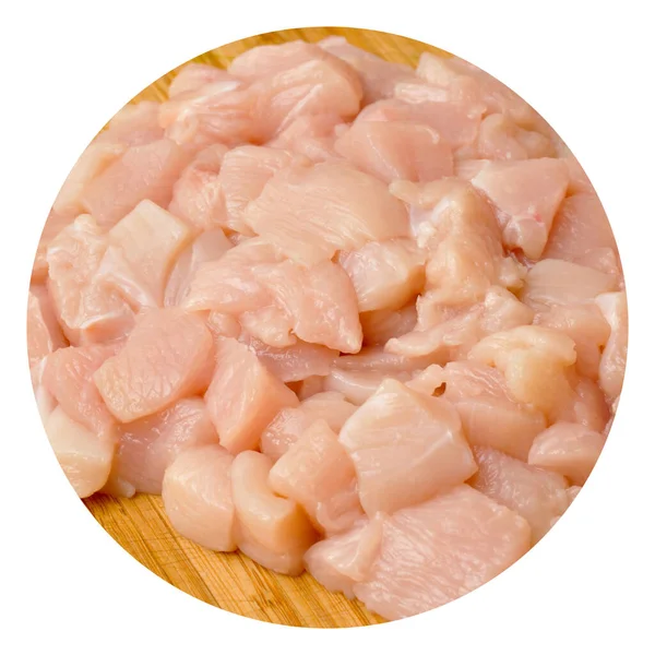 生鲜鸡胸肉片 可在切菜板上烹调 — 图库照片