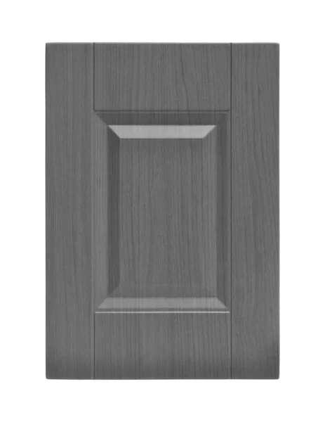 白色背景隔离的装饰黑色白色木制厨房橱柜门 — 图库照片