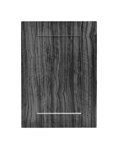 白い背景に隔離された装飾的な黒い白い木製のキッチンキャビネットのドア — ストック写真