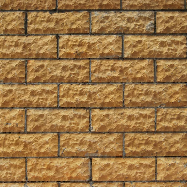 Sturdy Yellow Beige Cut Stone Wall Good Backgrounds Seamless Line — стоковое фото