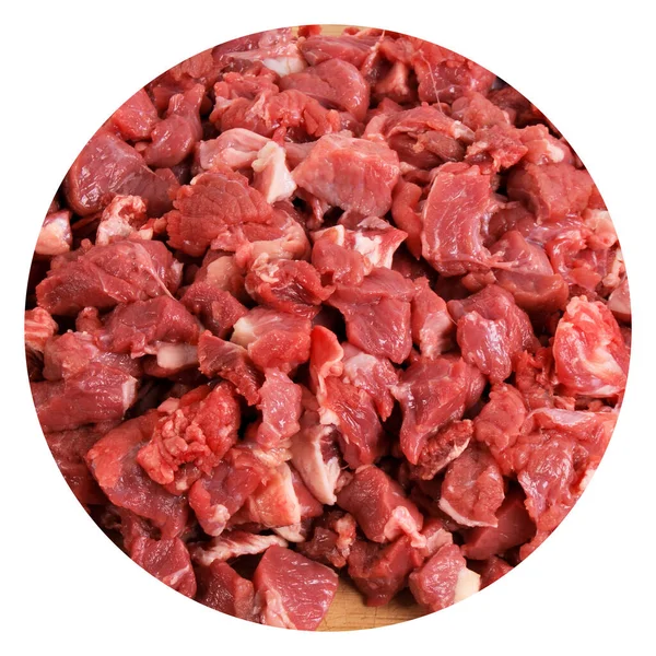 Καθαρίστε Πολύ Φρέσκο Κόκκινο Ωμό Βόειο Κρέας Αγελάδας Μπαμπού Ξύλο — Φωτογραφία Αρχείου