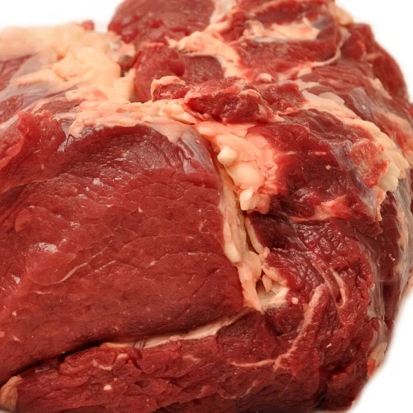 干净新鲜的红牛生肉牛肉 白色背景质感分离 — 图库照片