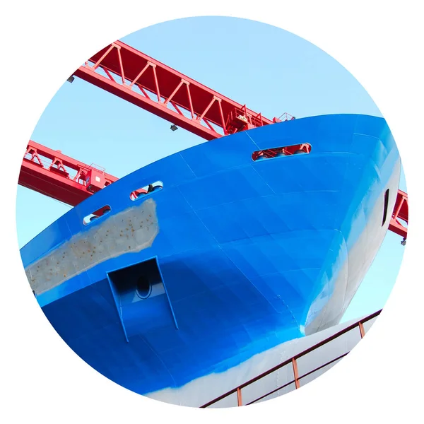 Büyük Tonaj Çelik Gemi Tersanede Yapım Aşamasında Gemi Yapımı Devam — Stok fotoğraf