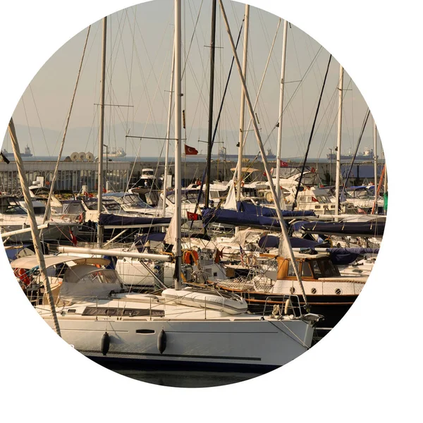 Marina Wachtboten Vele Boten Van Jachthaven Istanbul Turkije — Stockfoto