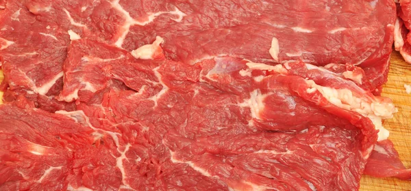 Καθαρίστε Πολύ Φρέσκο Κόκκινο Ωμό Βόειο Κρέας Κόκκινη Αγελάδα Κρέας — Φωτογραφία Αρχείου