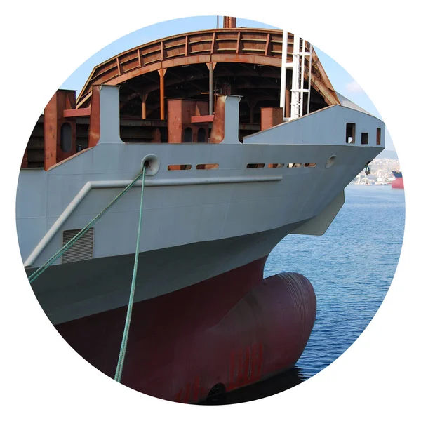 Grande Tonnellaggio Nave Acciaio Costruzione Nel Cantiere Navale Cantieristica Continua — Foto Stock