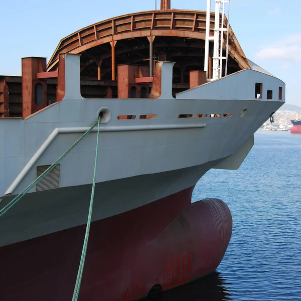 Stora Tonnage Stål Fartyg Konstruktion Varvet Varvsindustrin Fortsätter — Stockfoto