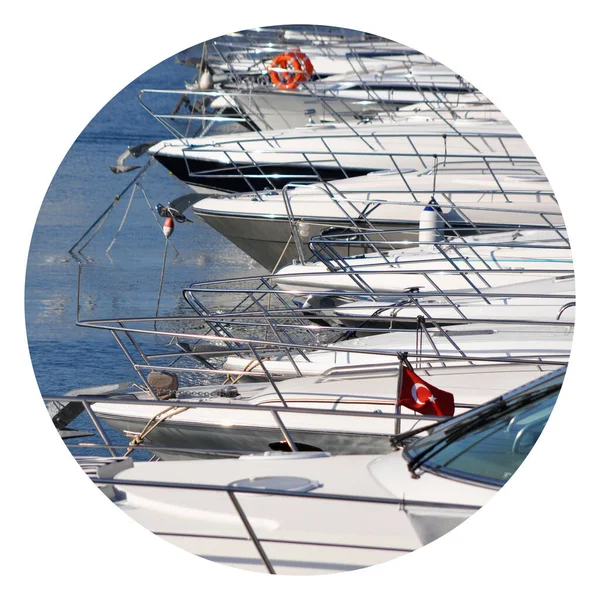 Marina Wachtboten Vele Boten Van Jachthaven Istanbul Turkije — Stockfoto