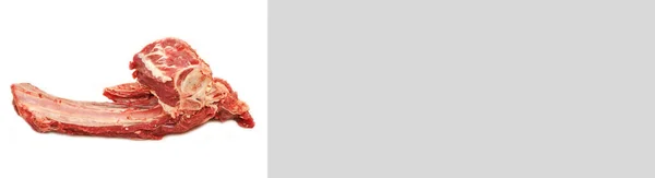 Czyste Bardzo Świeże Czerwone Surowe Mięso Krowie Wołowina Sztandar Makiety — Zdjęcie stockowe