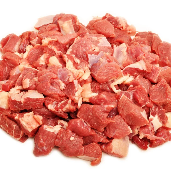 Czyste Bardzo Świeże Czerwone Surowe Mięso Krowie Wołowe Izolowane Białym — Zdjęcie stockowe