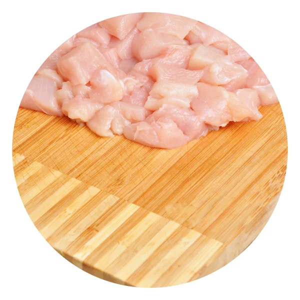 Fresh Raw Chicken Meat Breast Pieces Ready Cook Cutting Board Stock Image
