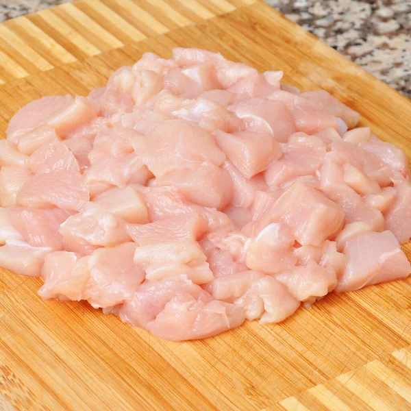 Fresh Raw Chicken Meat Breast Pieces Ready Cook Cutting Board Royalty Free Stock Photos