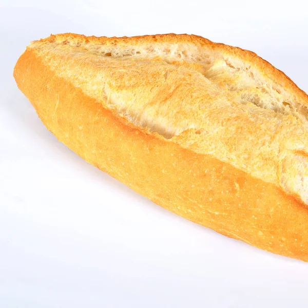 Свежий Выпеченный Питательный Золотистый Хлеб Изолированный Белом Фоне — стоковое фото