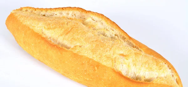 Frisch Gebackenes Nahrhaftes Und Goldfarbenes Brot Isoliert Auf Weißem Hintergrund — Stockfoto