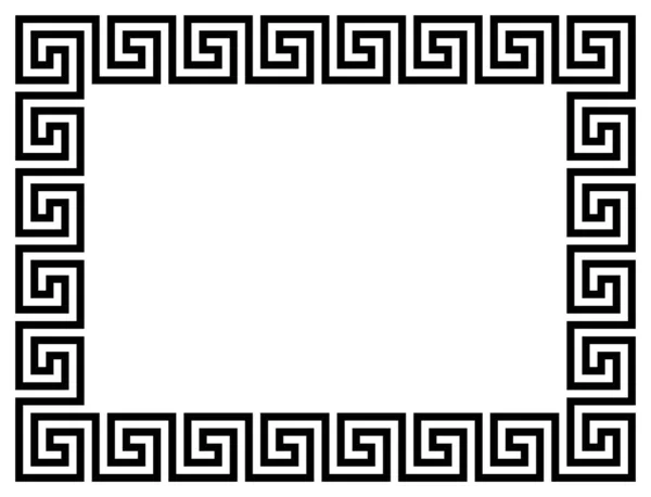 Yunan Çerçeve Süsleri Pervaneler Beyaz Arka Planda Izole Edilmiş Tekrarlanan — Stok fotoğraf
